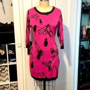 RARE!!! Hot Topic, made in 🇺🇸, vintage knit sweater hot pink and black dress